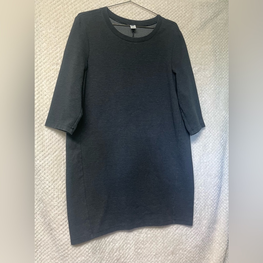Old Navy Shift Dress Scoop Neck Dark Gray 3/4 Long Sleeve Casual Comfort Large